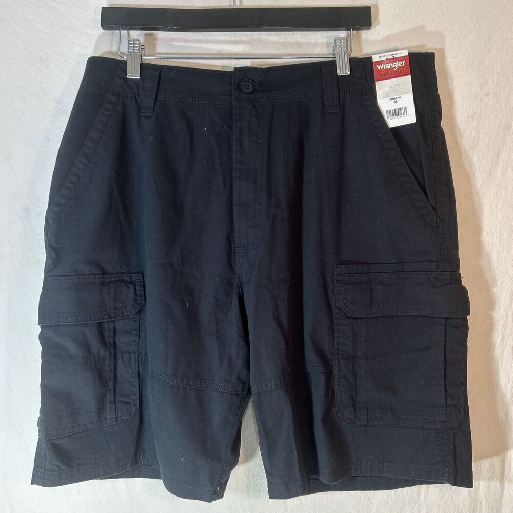 Wrangler Authentics Men's Classic Cargo Stretch Short 38 Black Twill